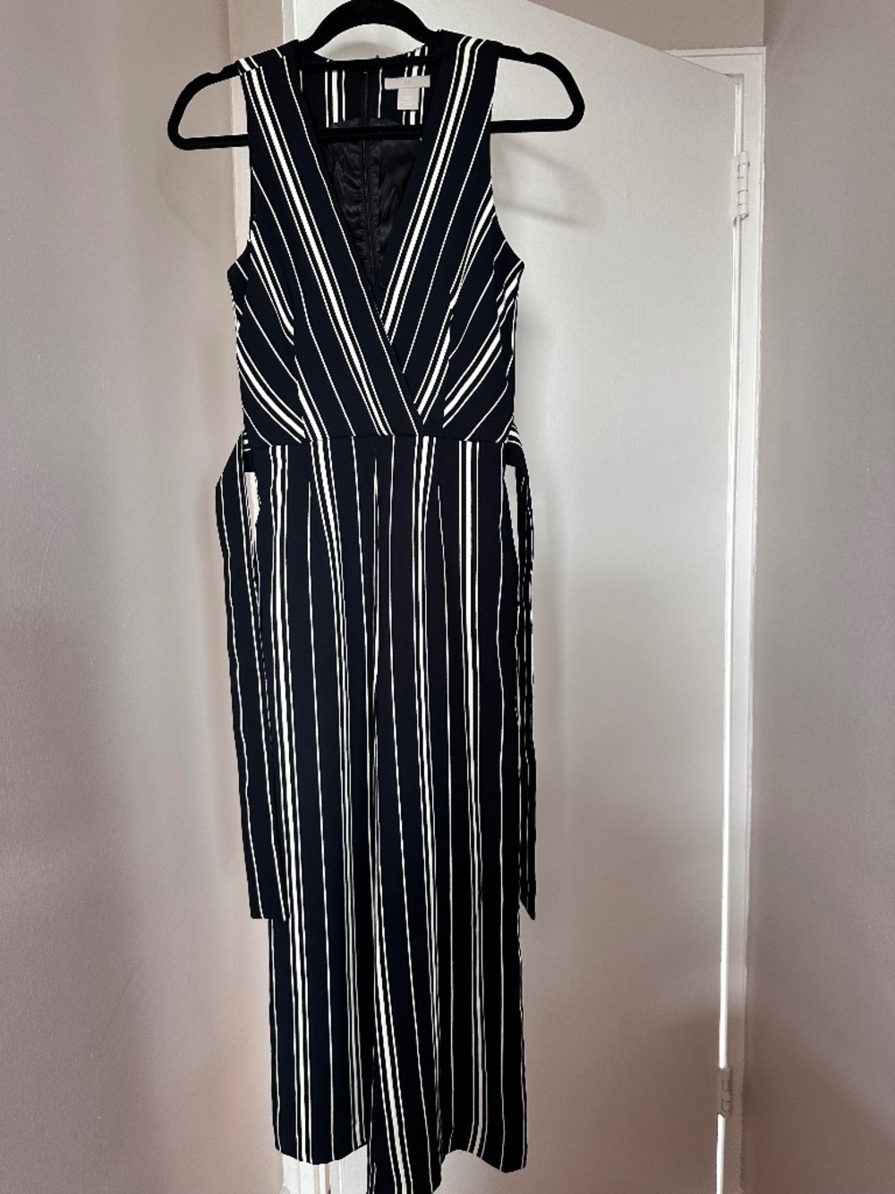 H&M navy pinstripe jumpsuit